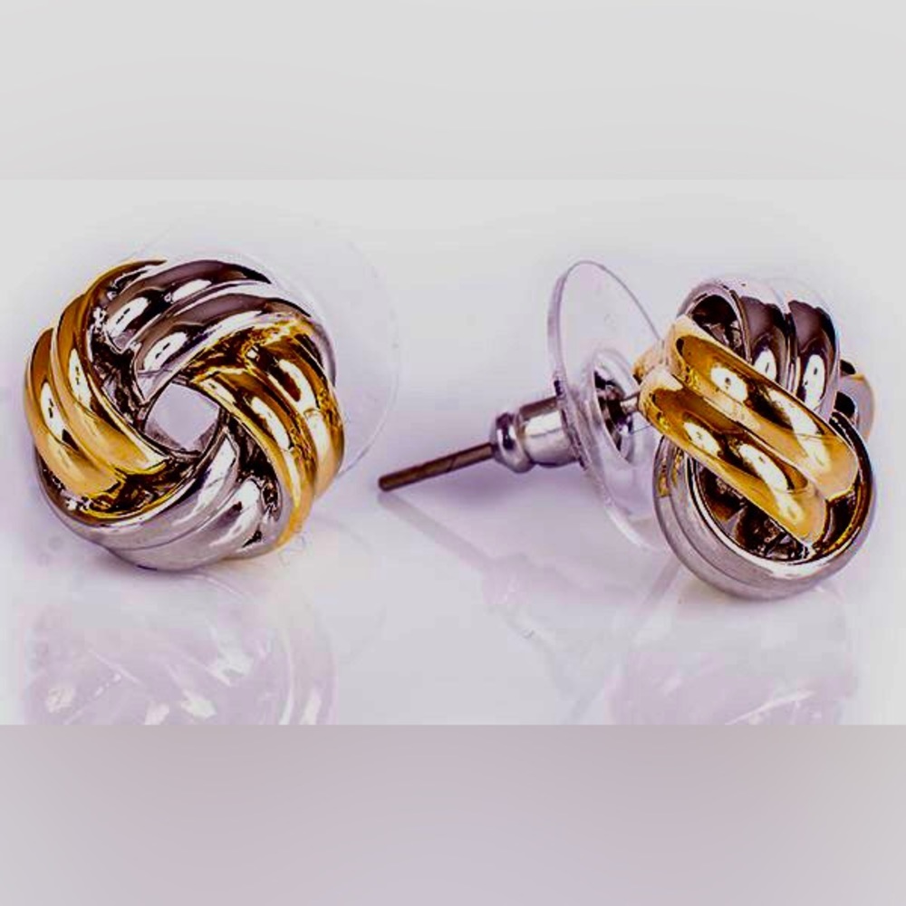 CLASSIC SILVER & GOLD KNOT EARRINGS